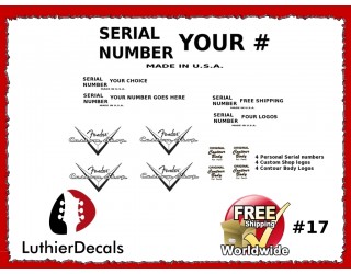 Guitar Serial Number Custom Decal #17
